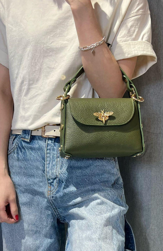 Leather hand bag