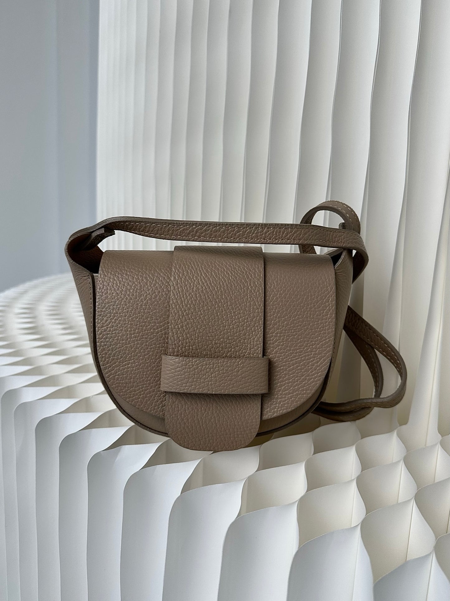 Real leather mini handbag