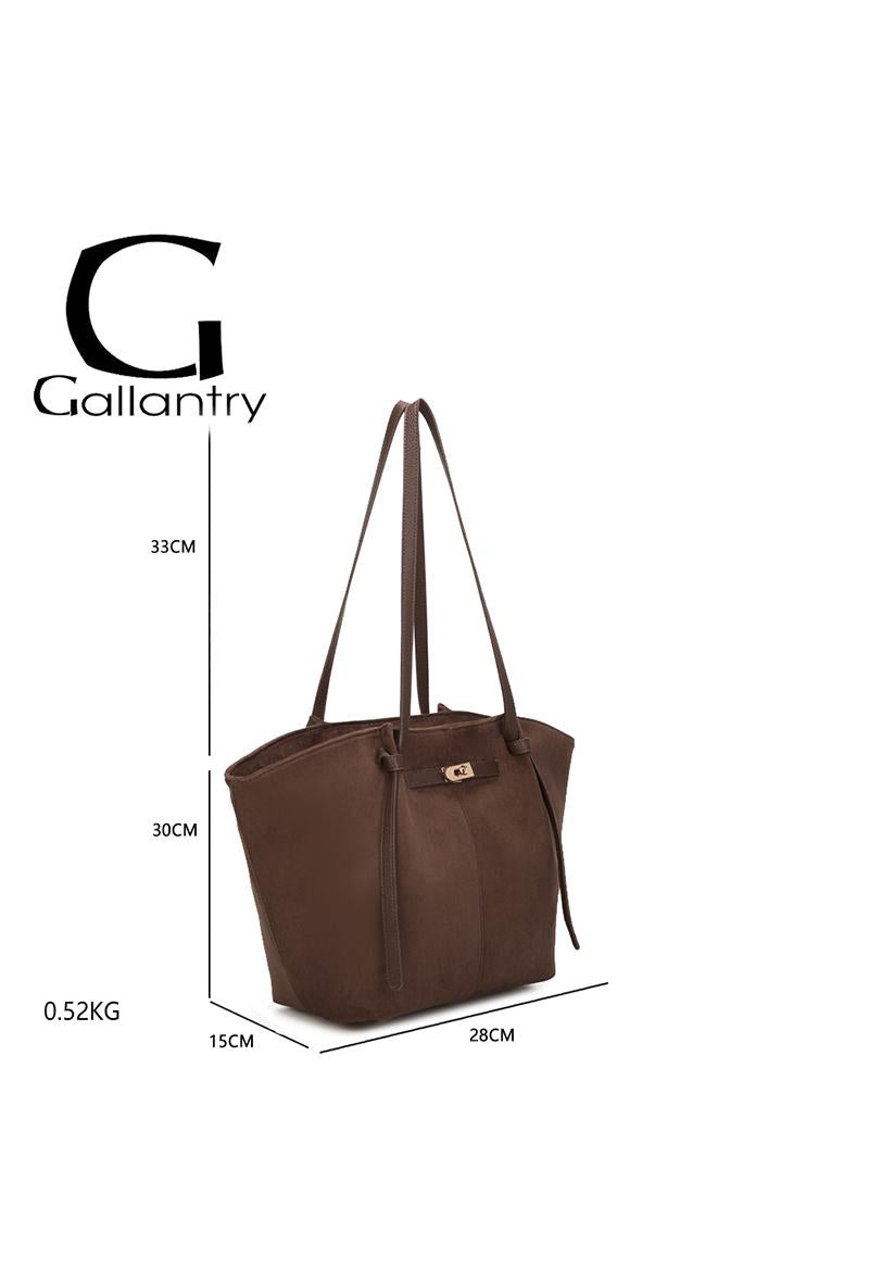 Brown Suede-Look Handbag Gallantry