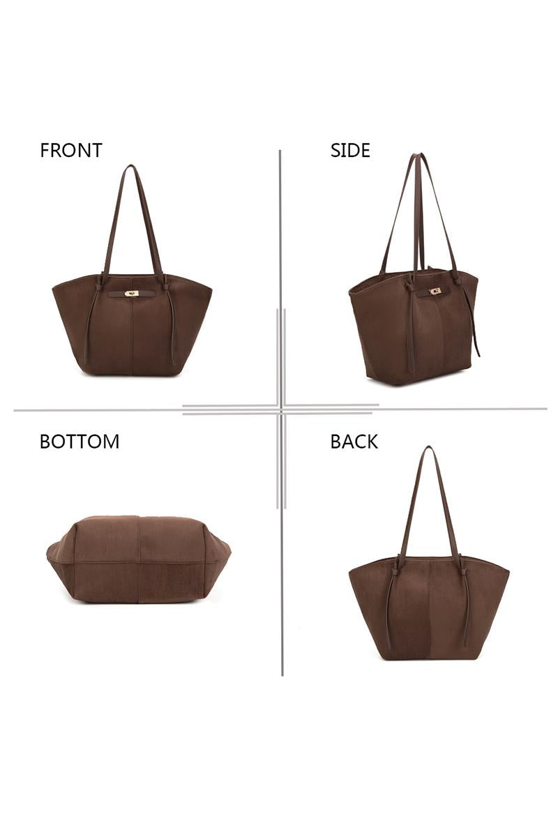 Brown Suede-Look Handbag Gallantry