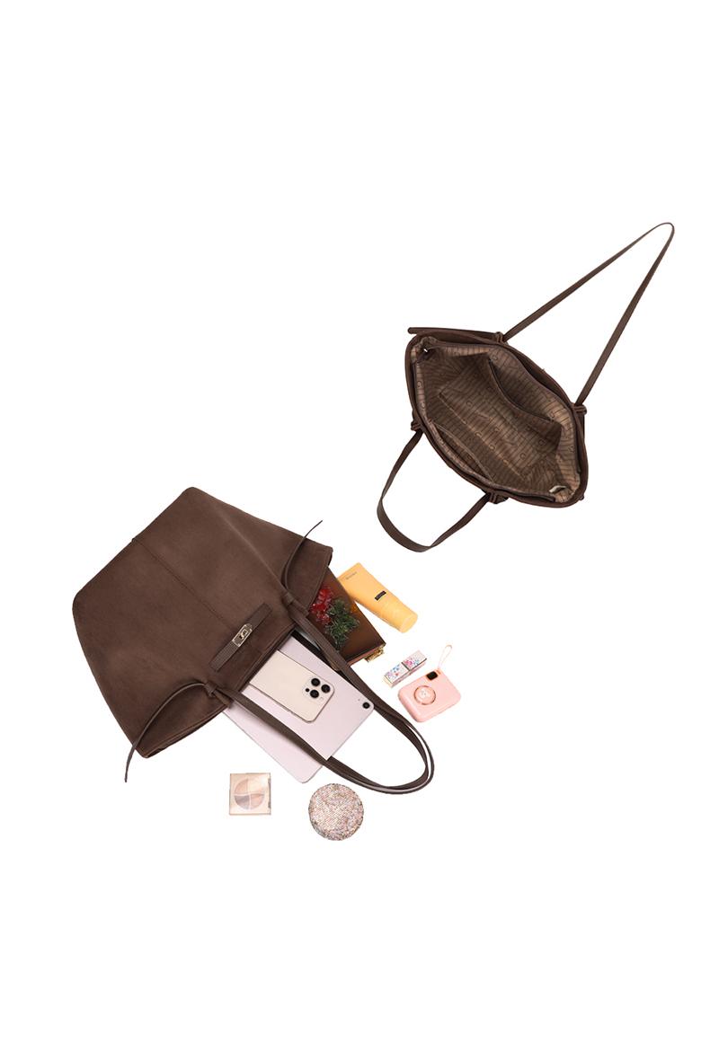 Brown Suede-Look Handbag Gallantry