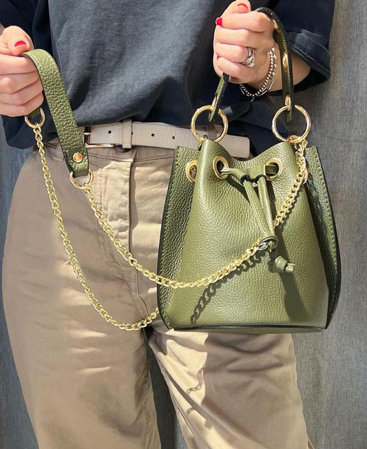 Green leather summer edition bag